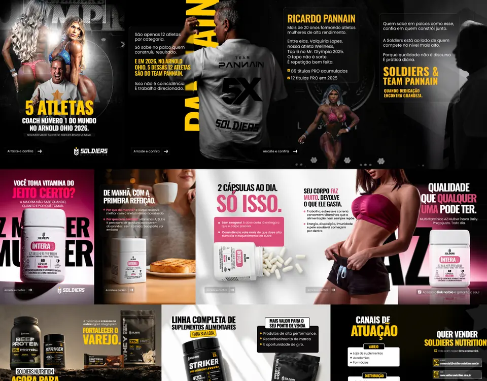 Projeto Soldiers Nutrition — posts para redes sociais